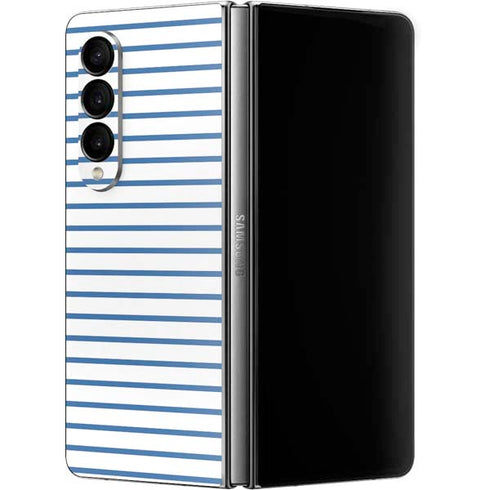 Blue and White Stripes Galaxy Z Fold4 5G Skin
